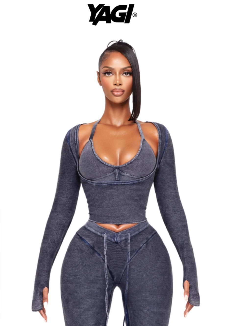 NEW YAGI WRLD ZIA VAOS KNIT 2 Piece Long Sleeve Top